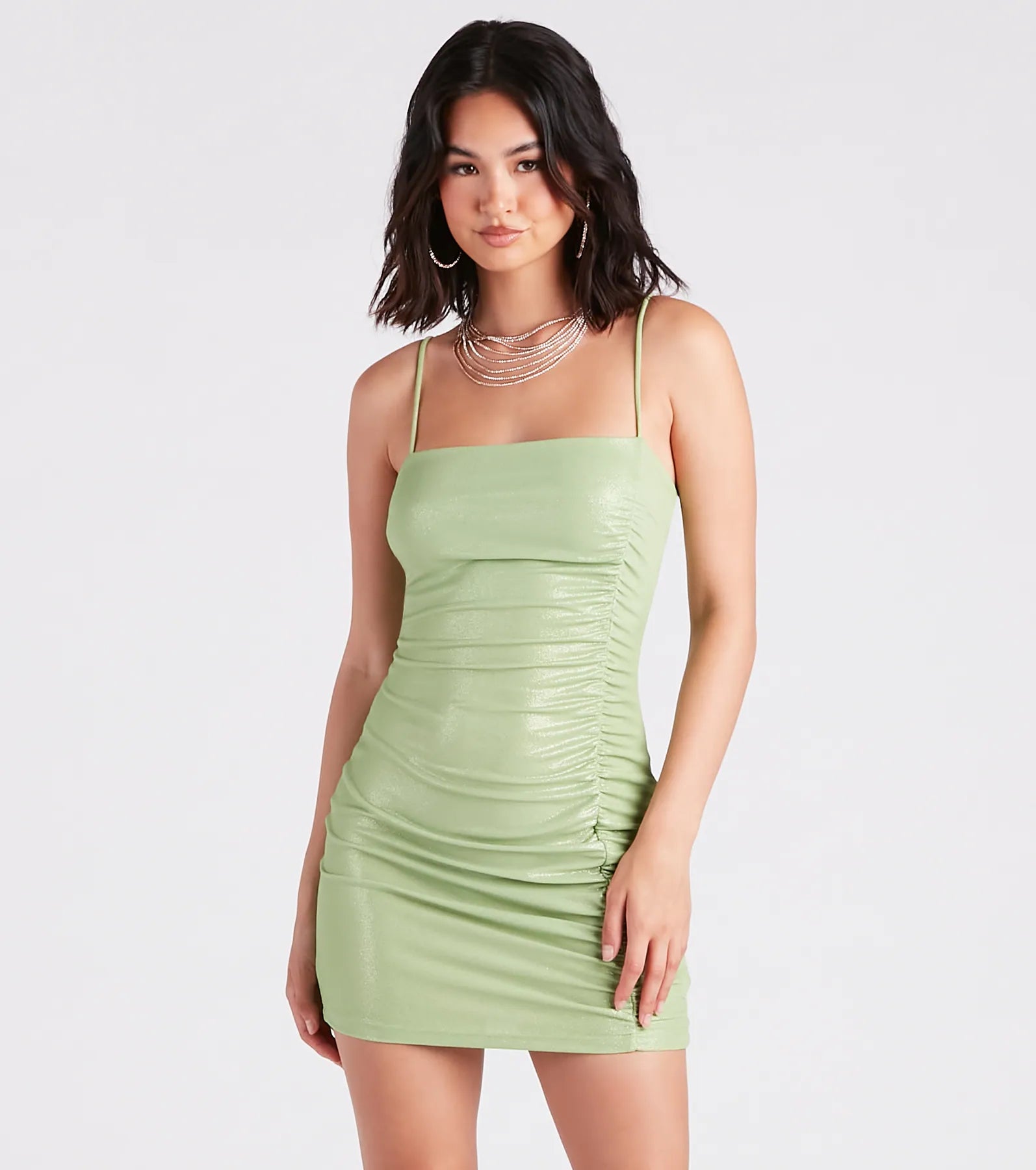 Turn Up Metallic Bodycon Mini Dress