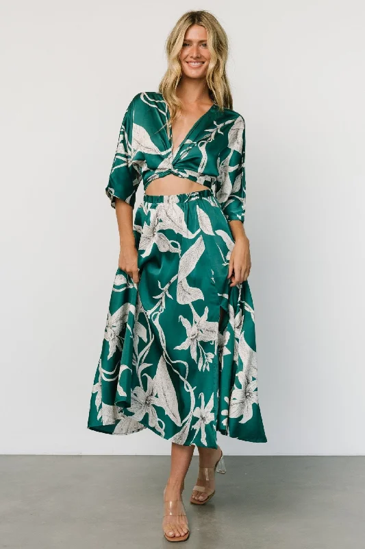 Avryll Front Tie Dress | Green