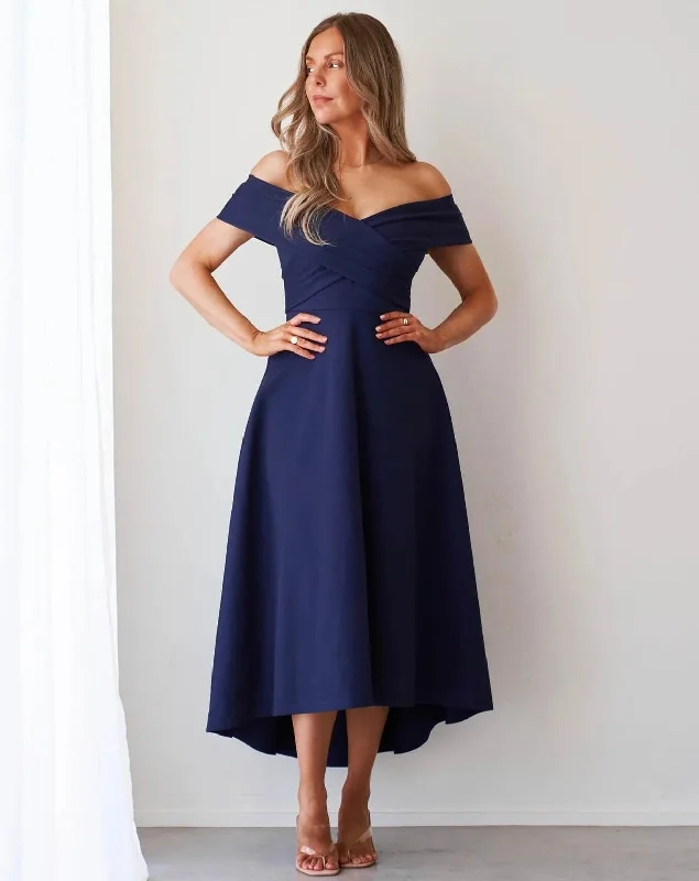 Belina Midi Dress - Navy