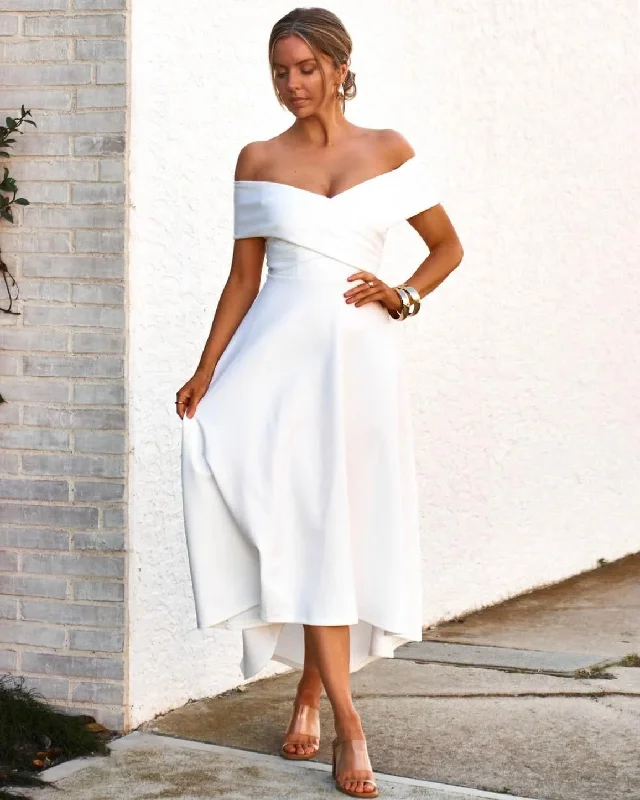 Belina Midi Dress- White