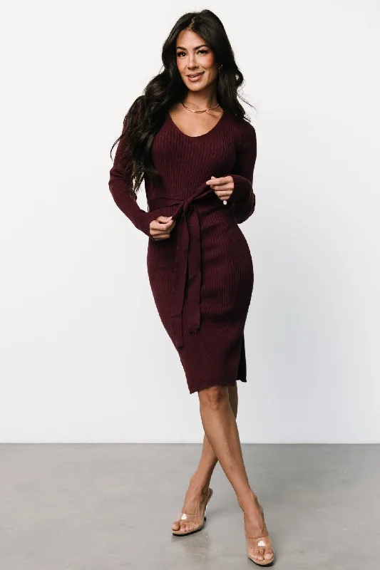 Blayne Ribbed Midi Dress | Mulberry