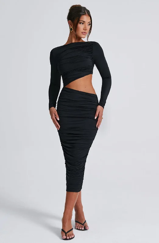 Rylee Midi Dress - Black