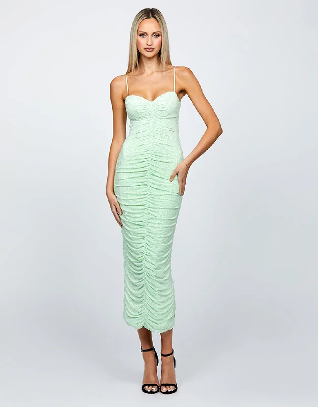 STARRY NIGHT SLEEVED MIDI MINT BL66D02S