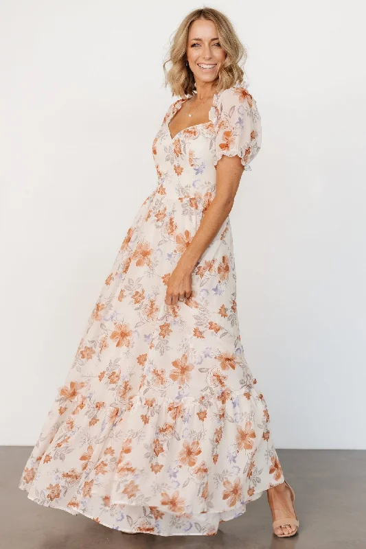 Aberdeen Sweetheart Maxi Dress | Cream Floral