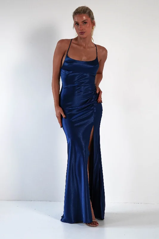 Celinee Satin Maxi Gown | Royal