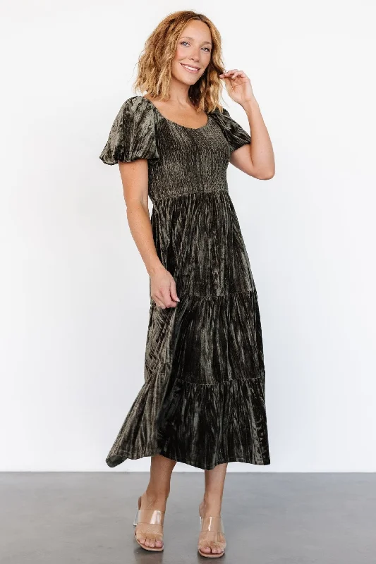 Colleen Velvet Maxi Dress | Olive