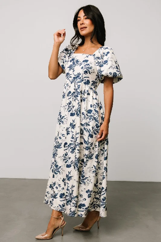 Graceland Maxi Dress | Cream + Navy Floral