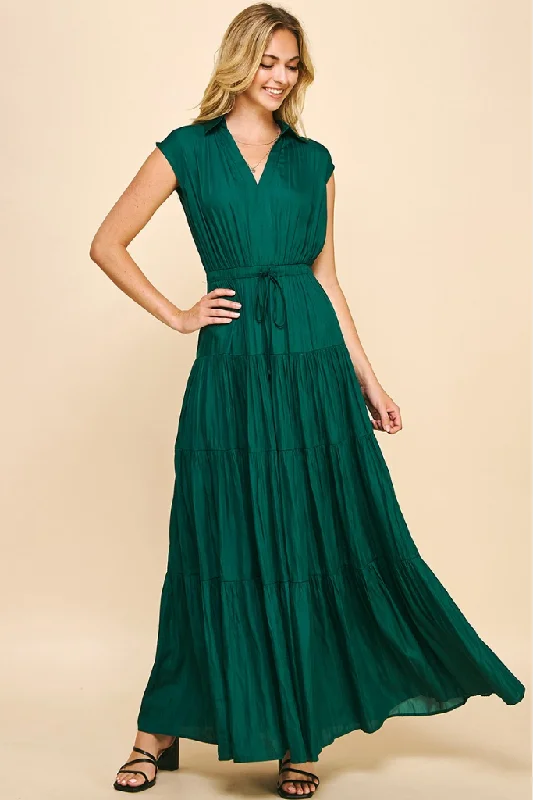 Hollins Sleeveless Satin Maxi Dress