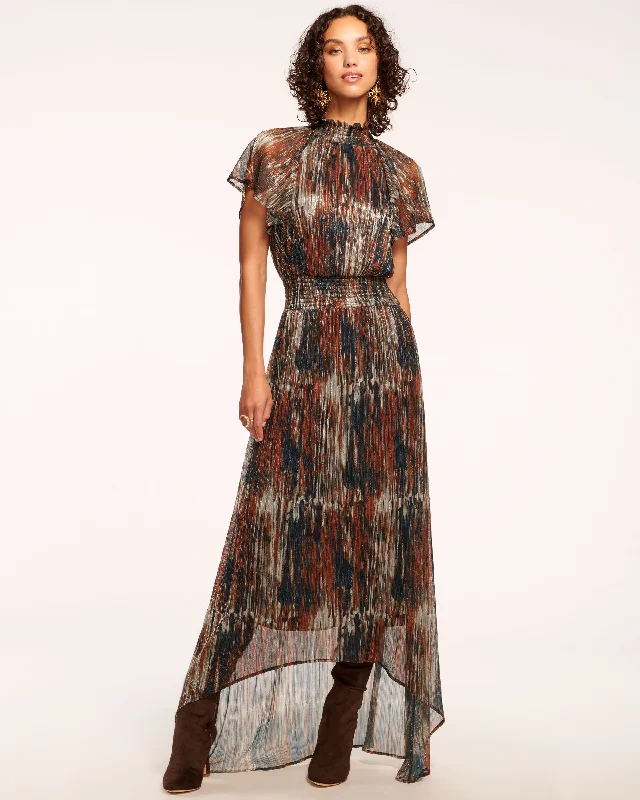 Mellie Smocked Flutter Sleeve Maxi Dress