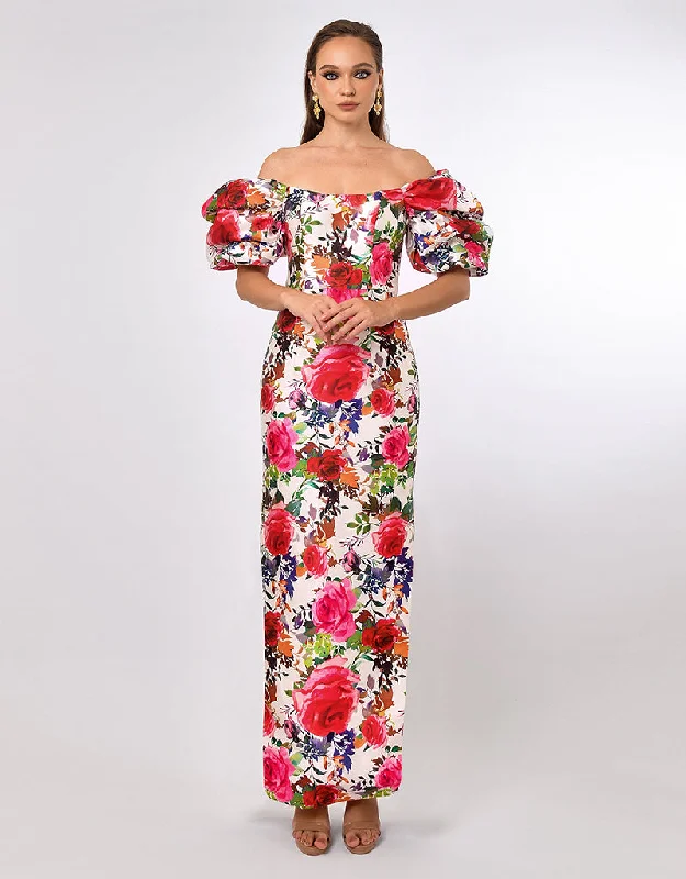 MEREDITH PUFF SLEEVES SCOOPED GOWN B70D08L