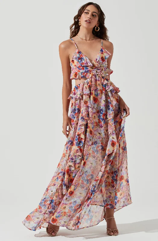 Palace Floral Cutout Maxi Dress