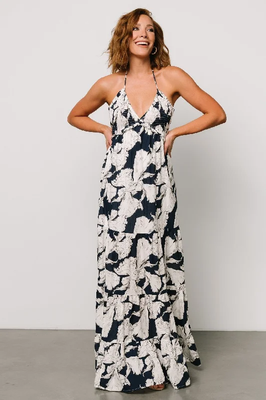 Visalia Maxi Dress | Navy + White