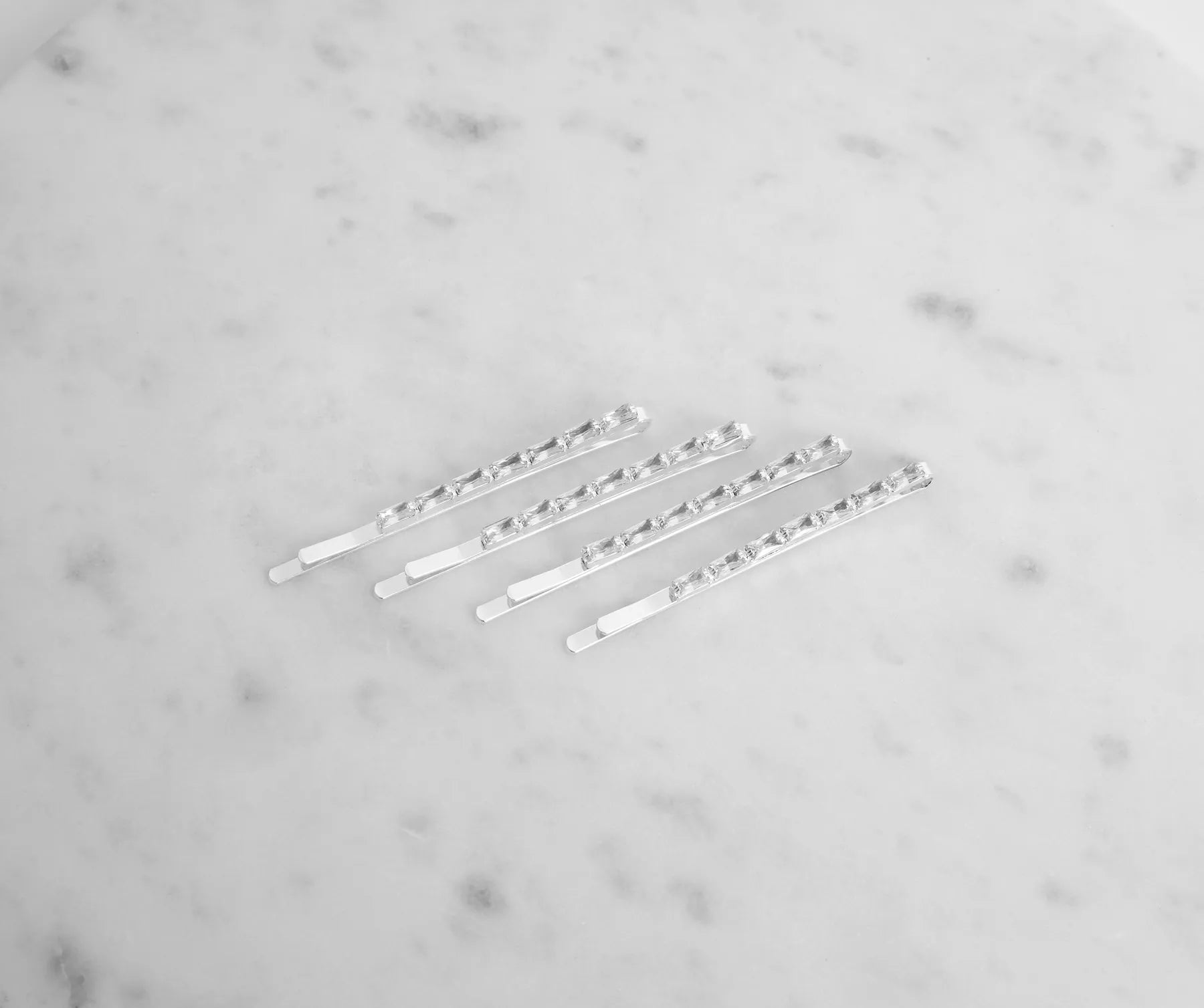 Baguette Rhinestone Bobby Pin 4 Pack