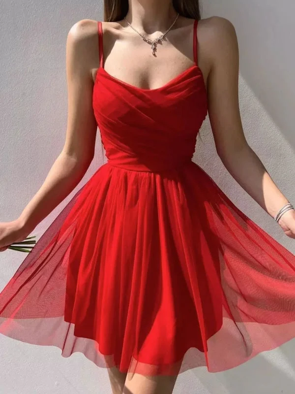 Charming Red Short Prom Homecoming Dresses, Short Red Formal Graduation Evening Dresses