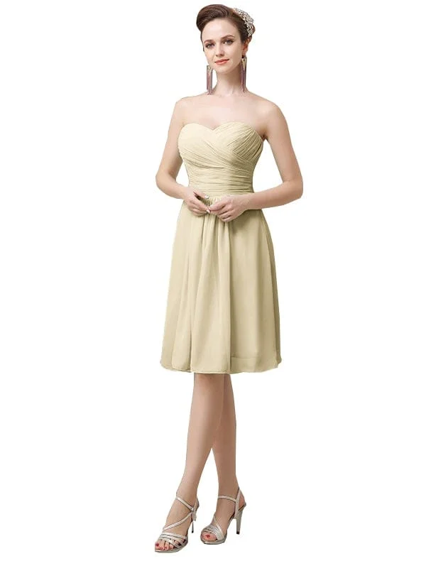 Simple Sweetheart A-line Knee-Length Short Bridesmaid Dresses