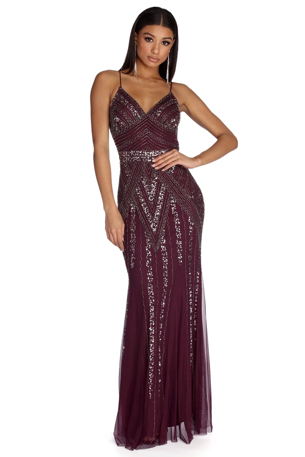 Daleyza Formal Beaded Mermaid Dress