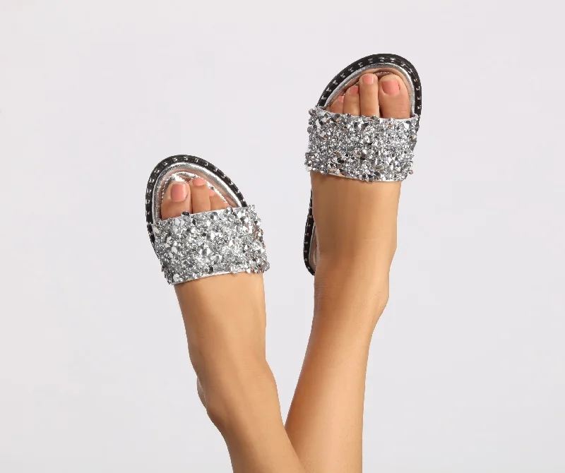 Rhinestone and Gemstone Studded Slides