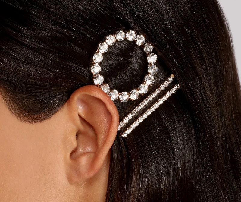 Rhinestone Circle + Bobby Pin 3 Pack