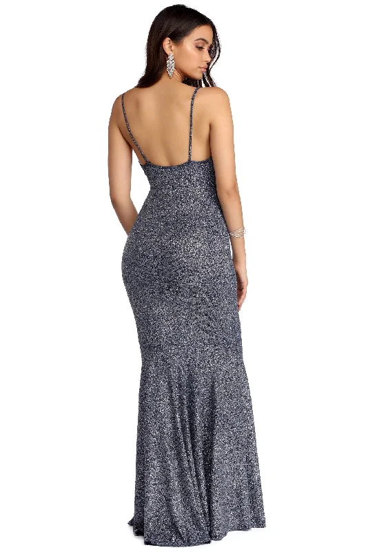 Sara Sleeveless Glitter Mermaid Dress