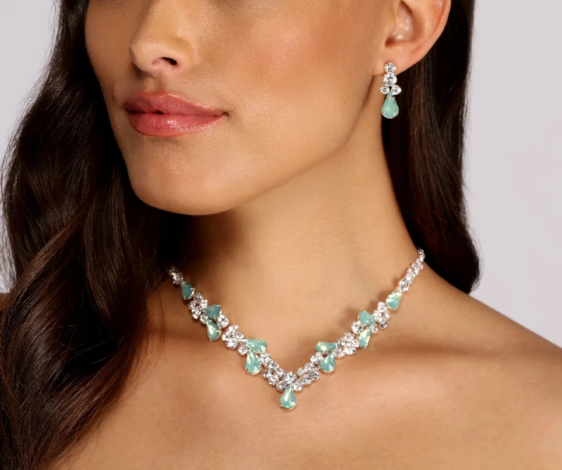 True Gem Rhinestone Necklace Set